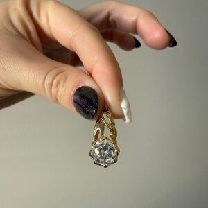 Gold Plated Cubic Zirconia Vintage Pendant